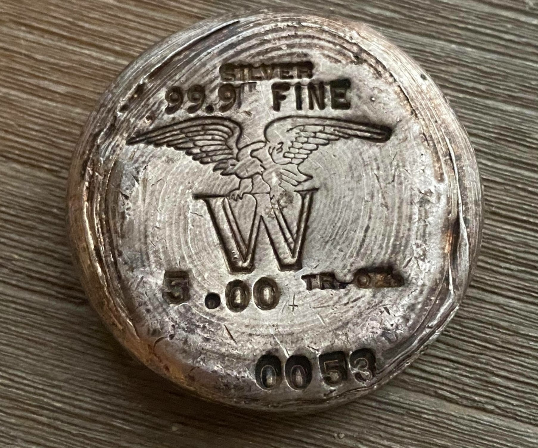 Wilkinson 5 oz vintage silver round
