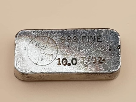W&M vintage silver bar 10.0 - Front - Gary C.