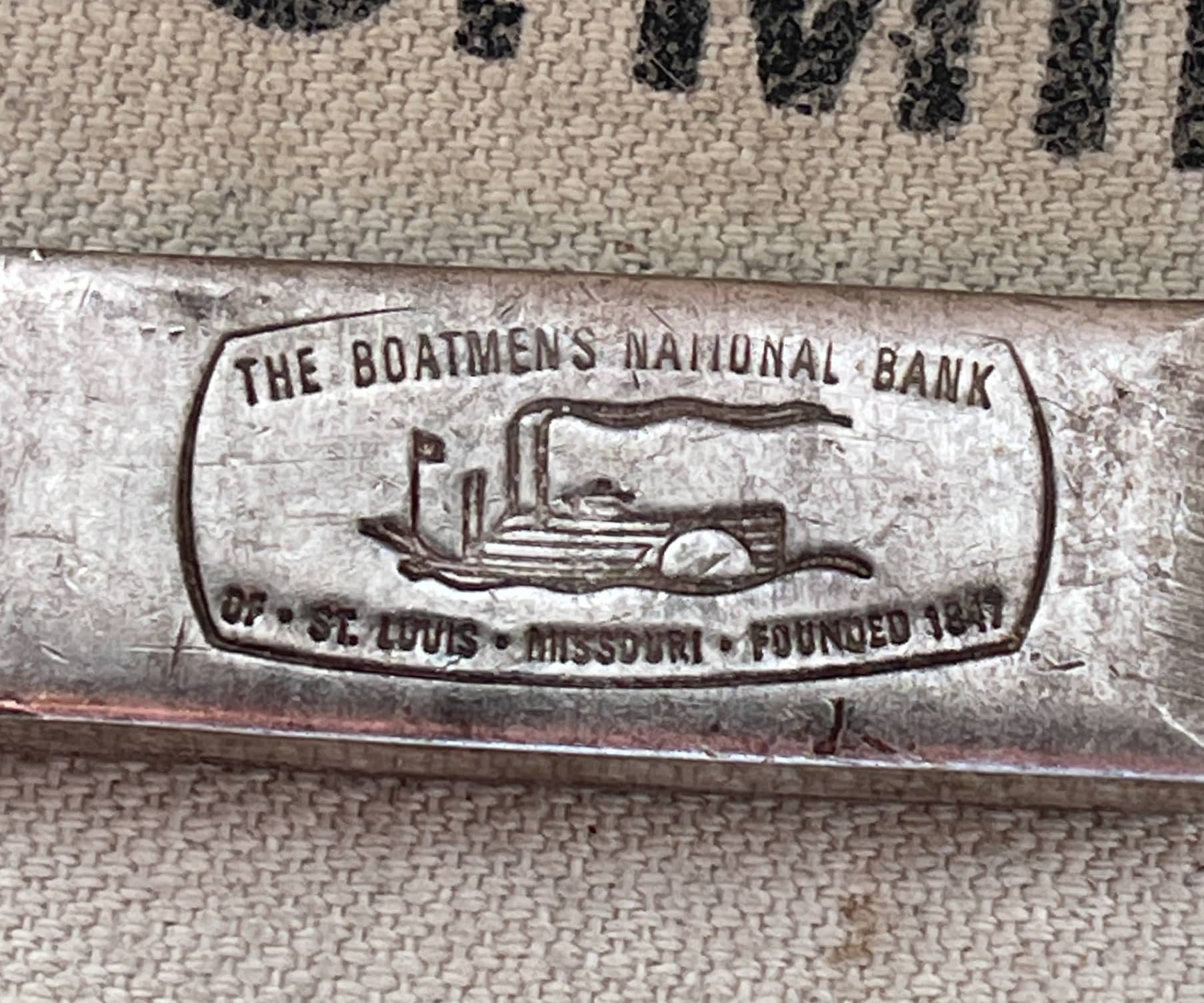 Boatmans National Bank vintage silver hallmark