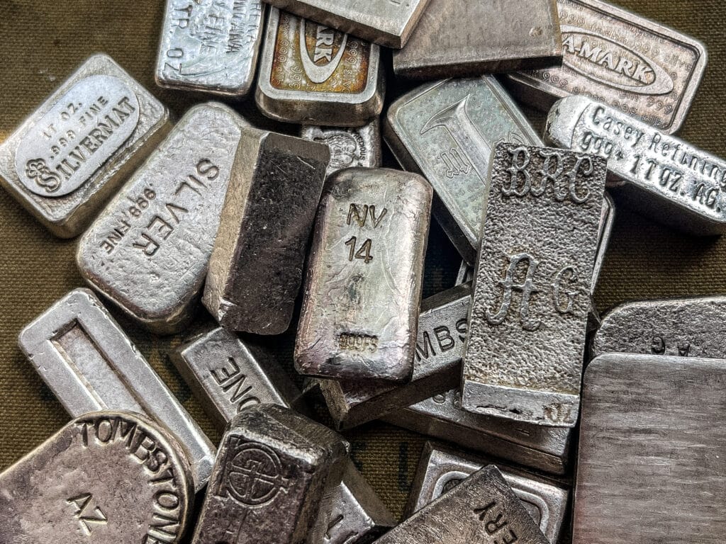 vintage silver smalls stack
