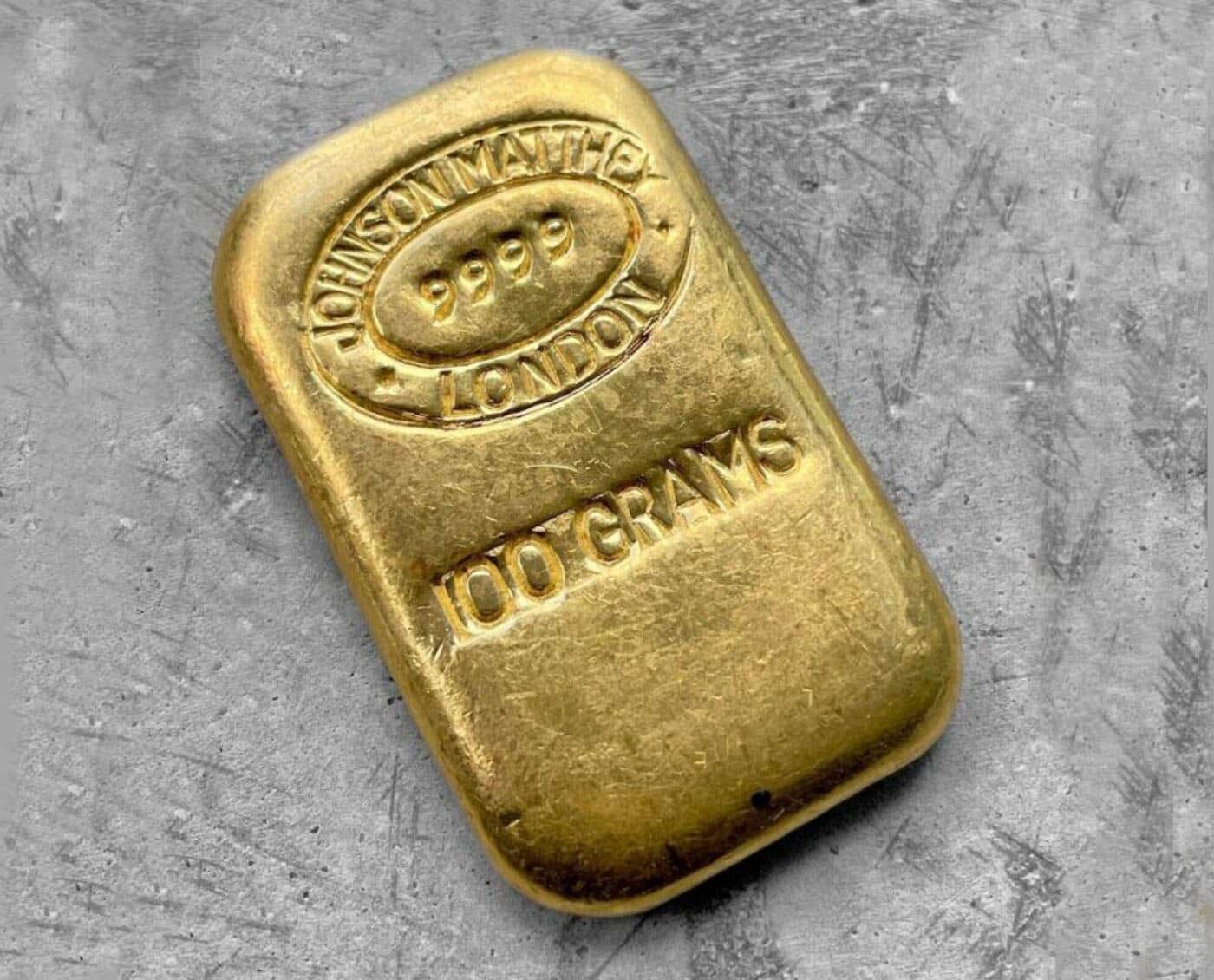 Johnson Matthey London 100g Gold Vintage Silver