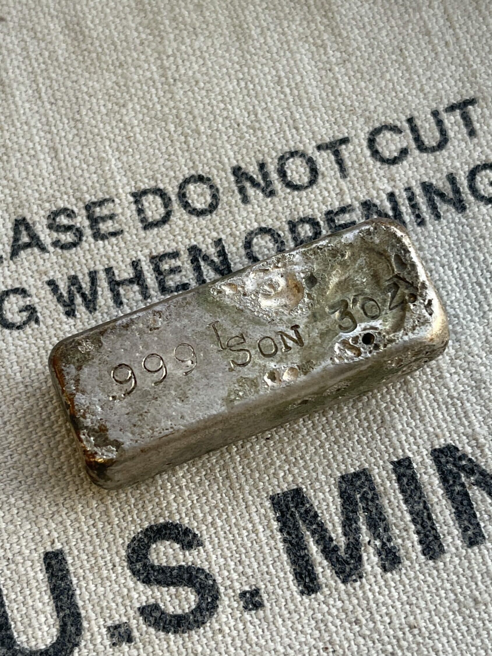 Lson vintage silver bar 3.00 H - Front